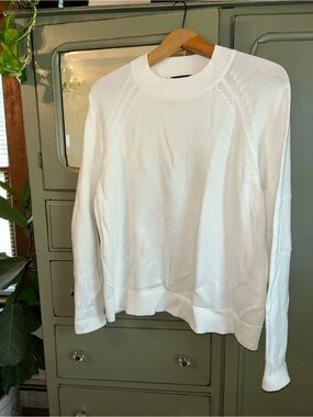 Quince 100% cotton Crewneck Sweater in White